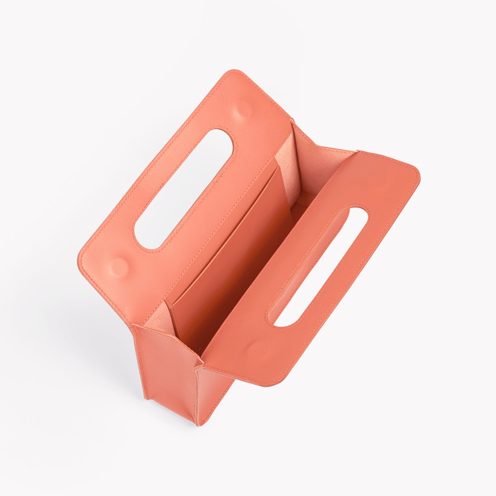 Carmen leather Afterparty clutch - angled top-down view