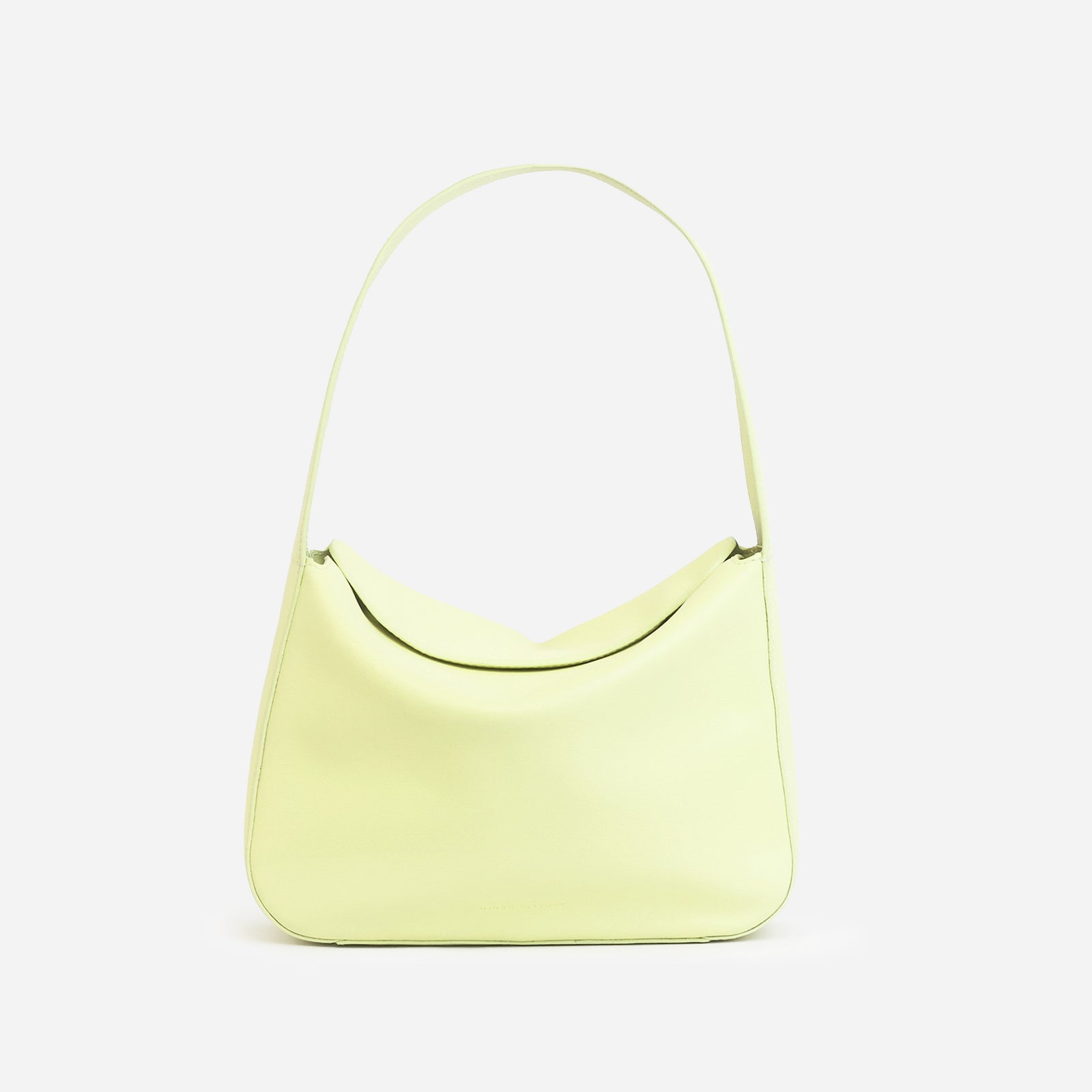 Frame Bag in luxury full-grain leather, styled as a shoulder bag with soft folds