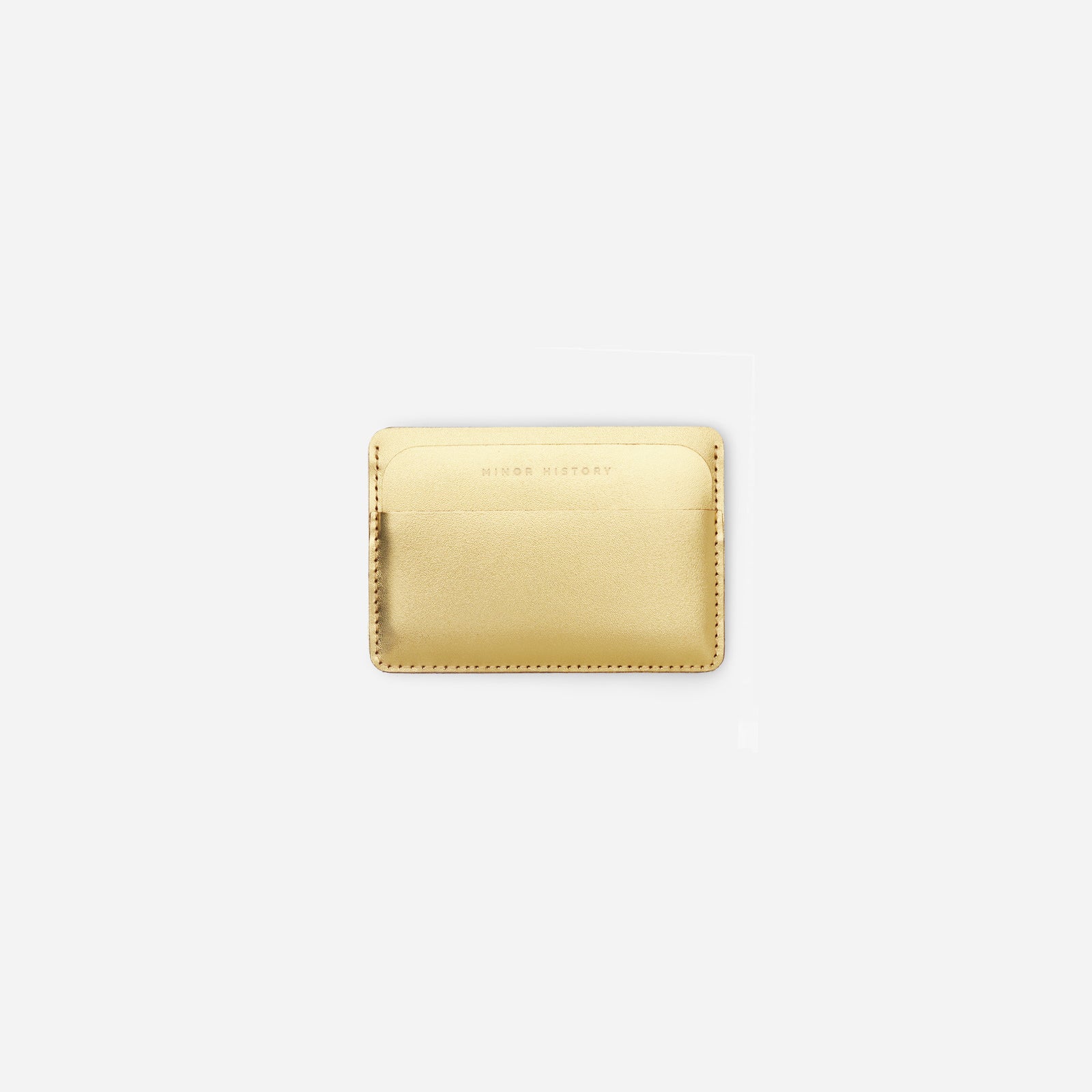 Front view of Midtown Golden wallet with clean stitching