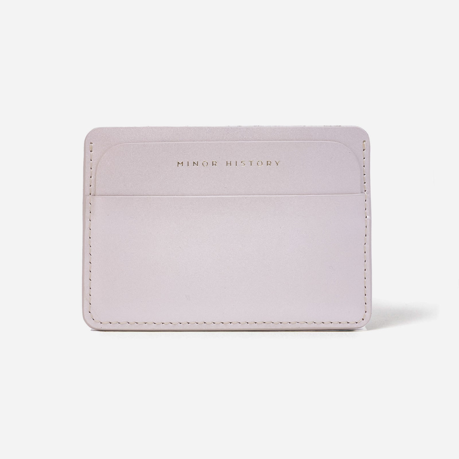 Front view of Midtown Pearl wallet in white full-grain leather