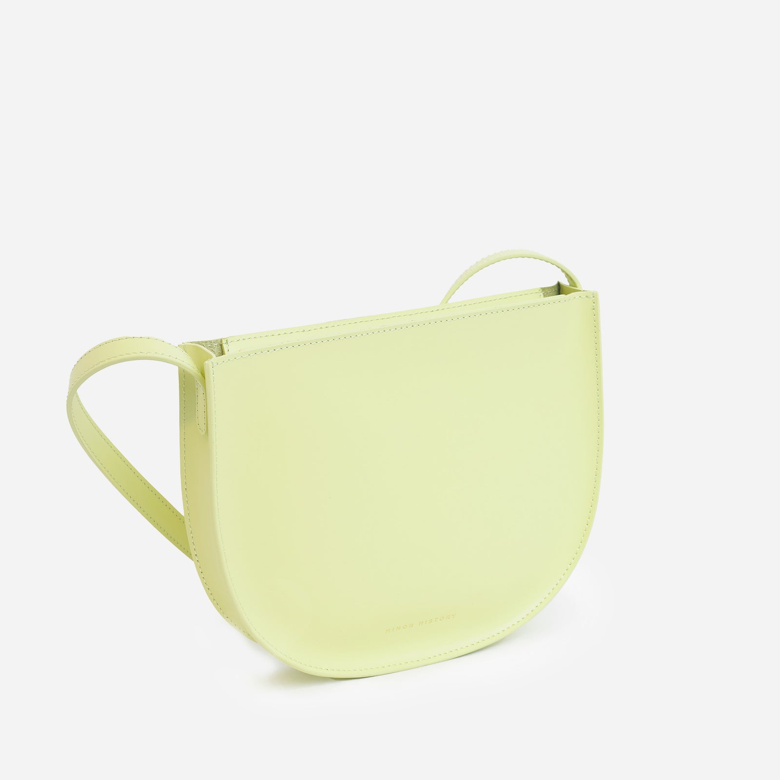 Sidekick Crossbody bag in limelight yellow leather, front view