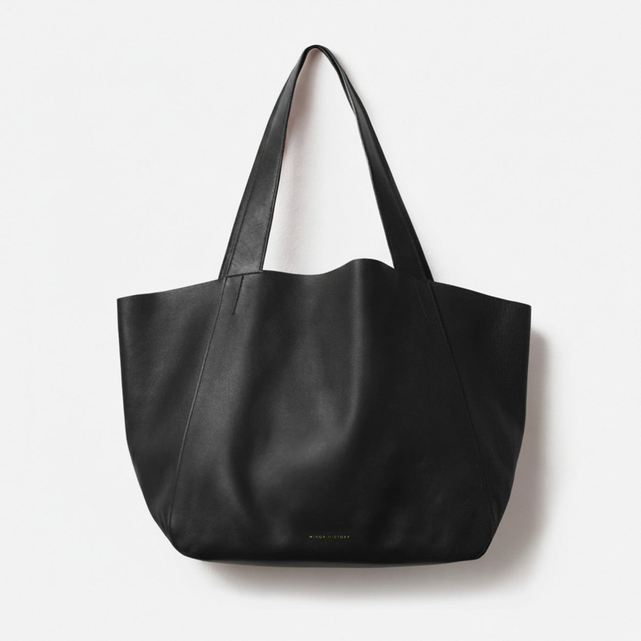 Black tote bag on a white background - Black