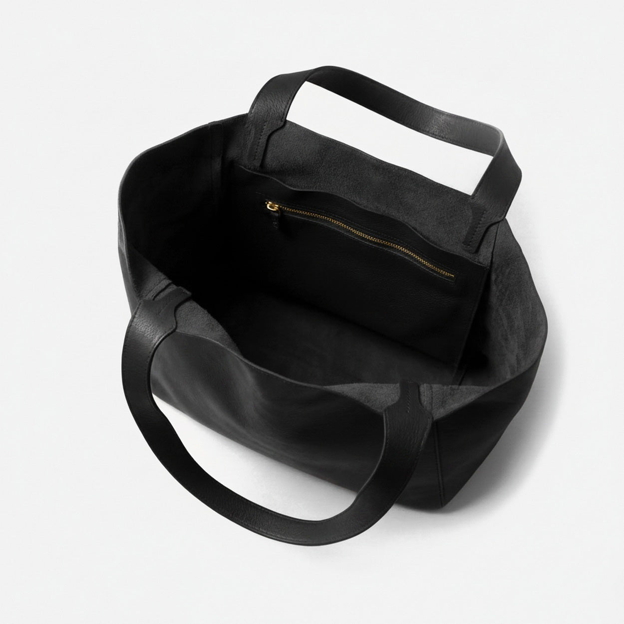 Black tote bag with a handle on a white background - Black