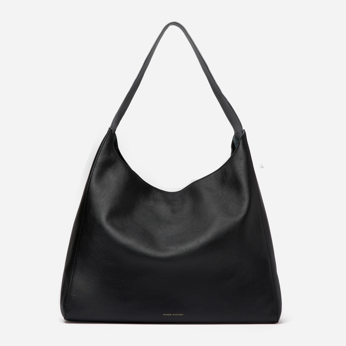 Overtime Tote in full-grain leather, open view showing spacious interior