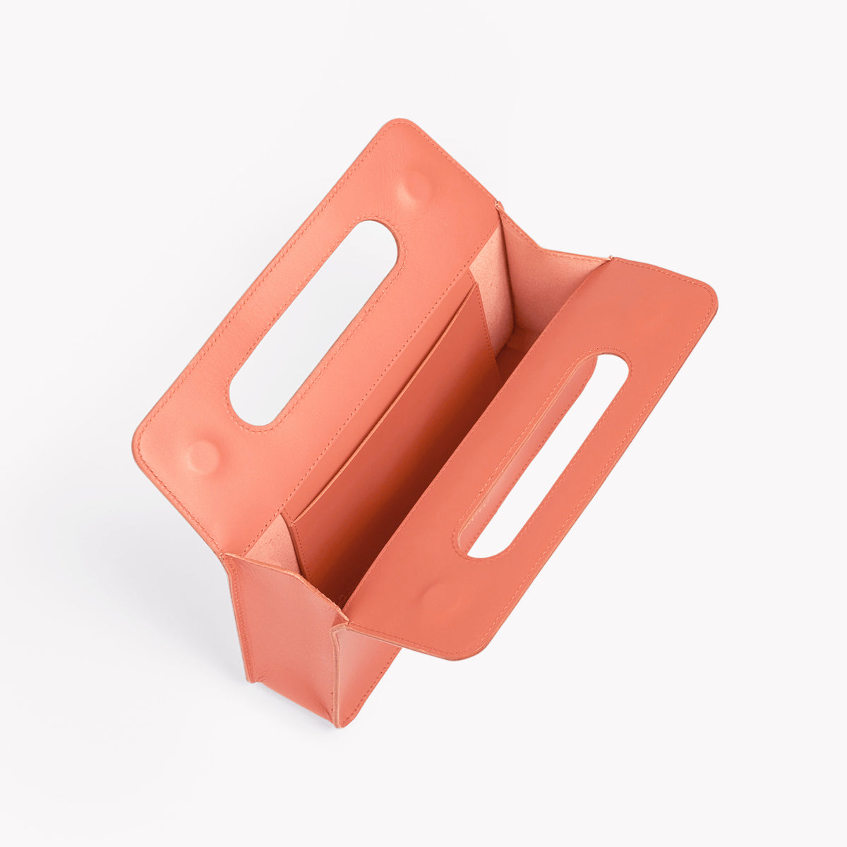 Carmen leather Afterparty clutch - angled top-down view