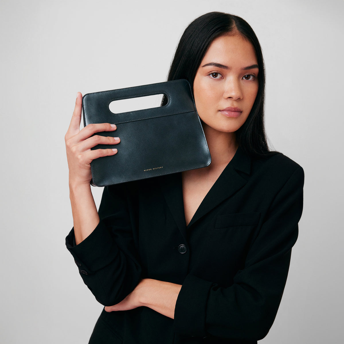 Afterparty in Jet - cropped close-up showing edge stitching