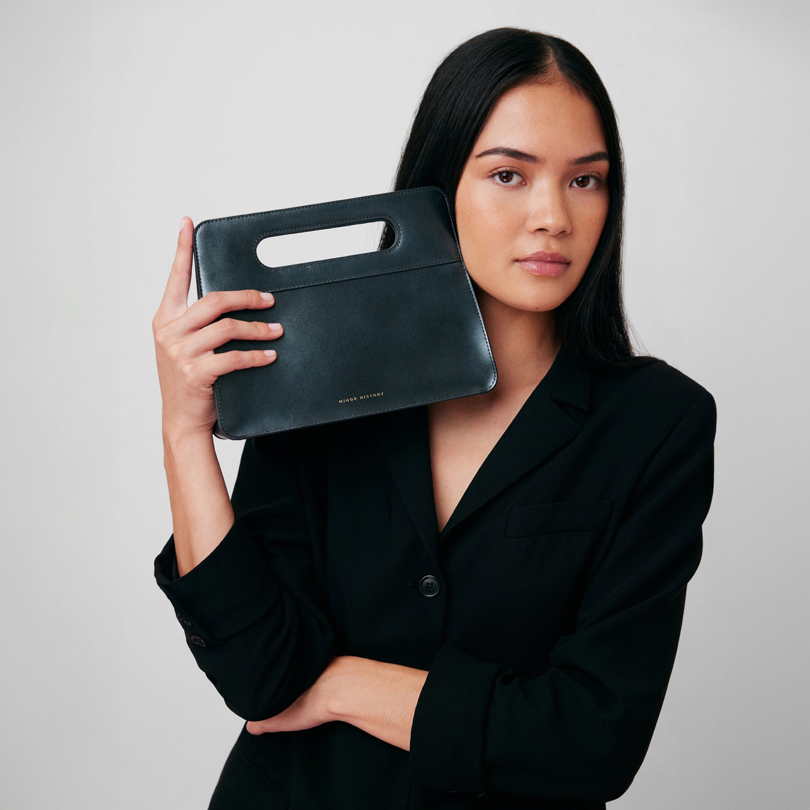 Afterparty in Jet - cropped close-up showing edge stitching