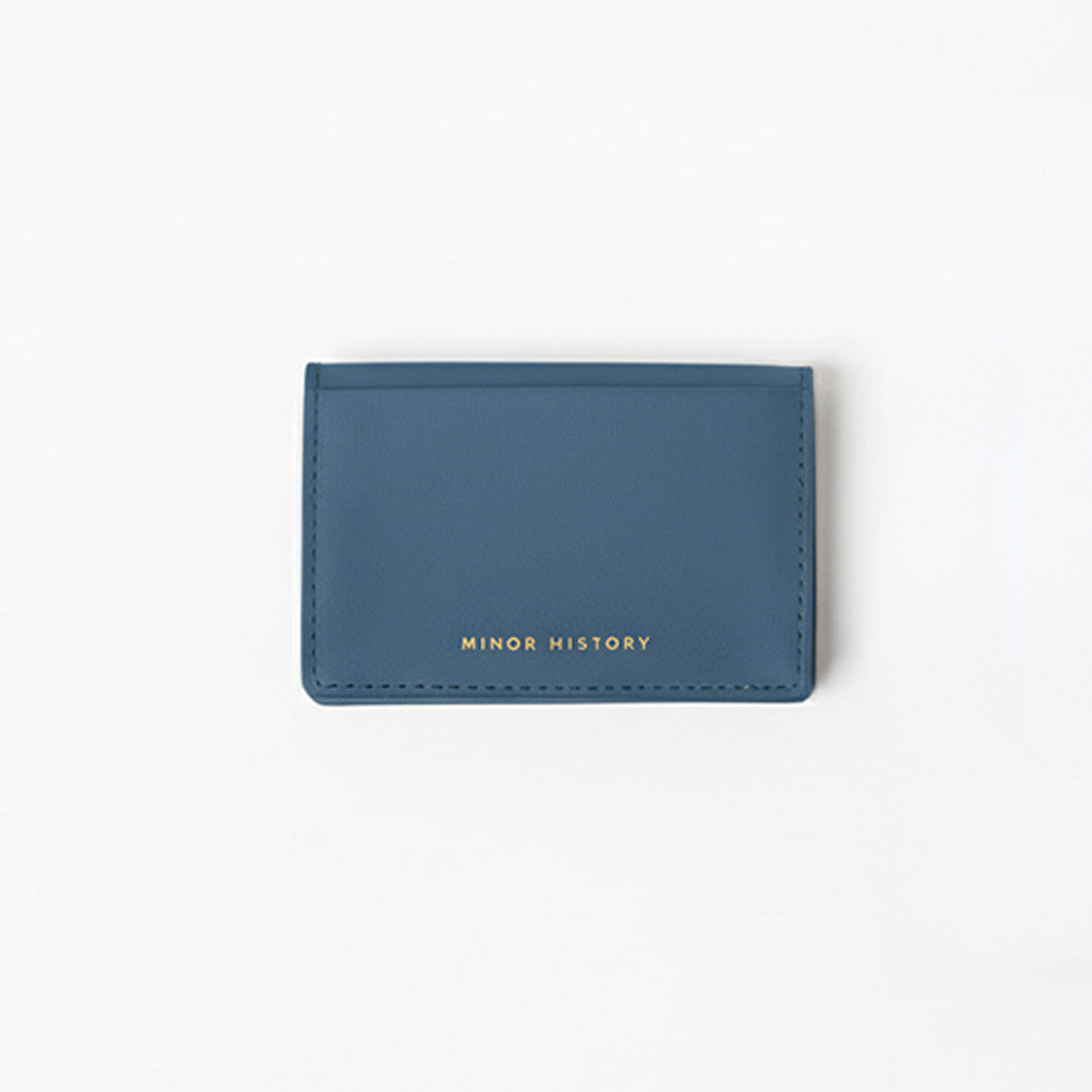 Black cardholder with 'Minor History' branding on a white background -Black