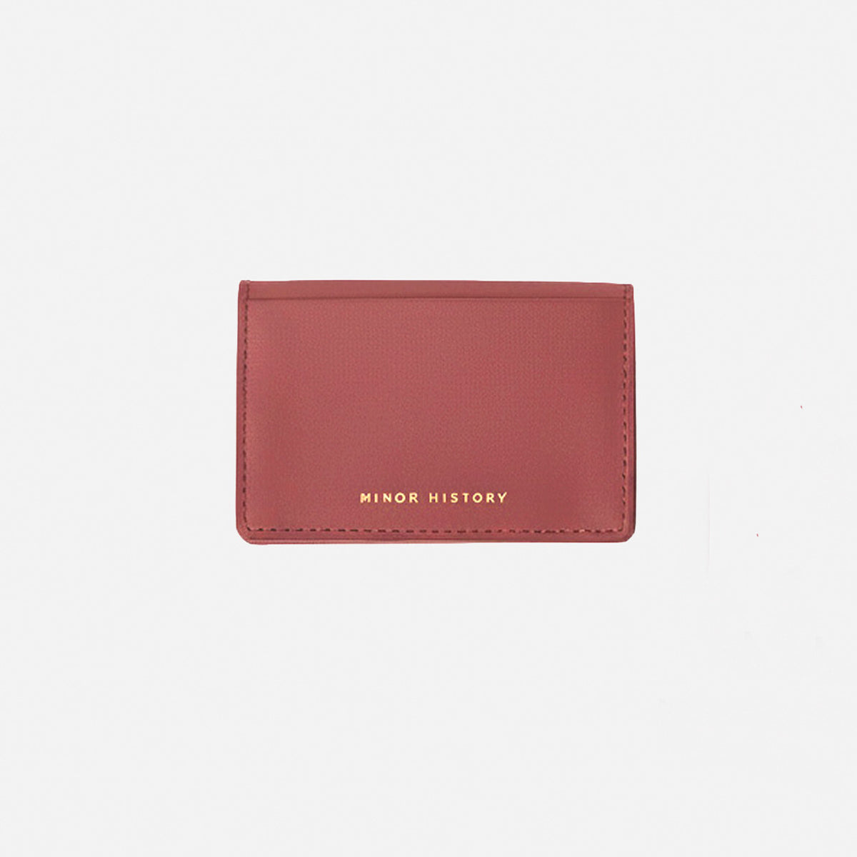 Red cardholder with 'MINOR HISTORY' branding on a white background - Cherry Cola