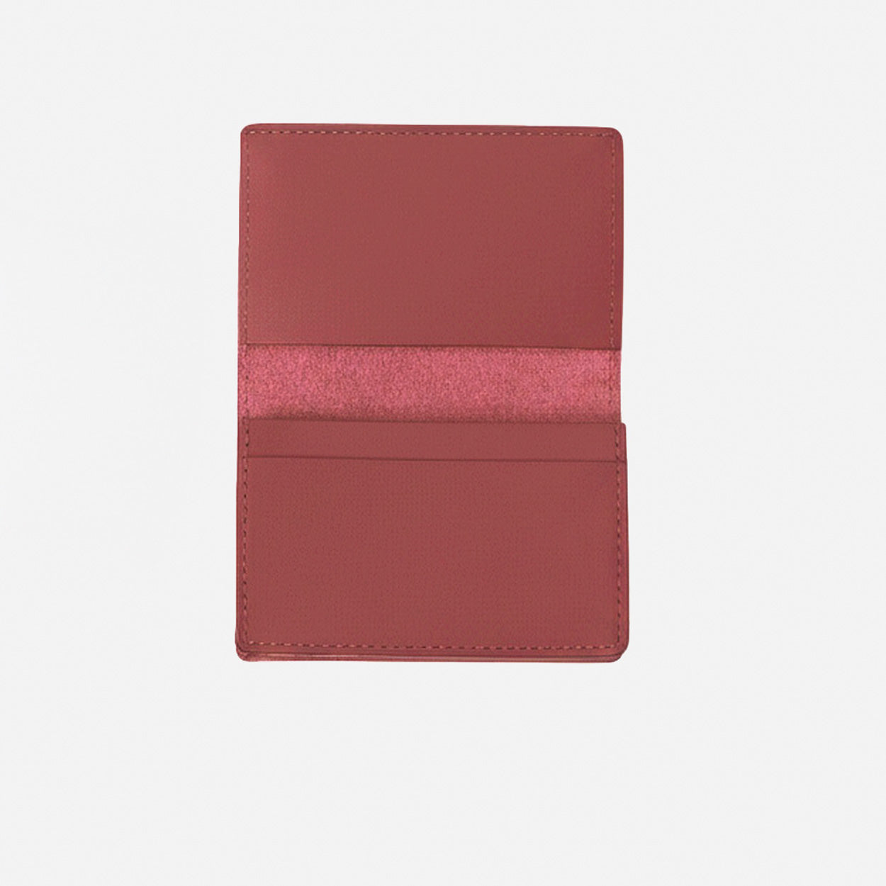 Two-tone red leather wallet on a light gray background - Cherry Cola