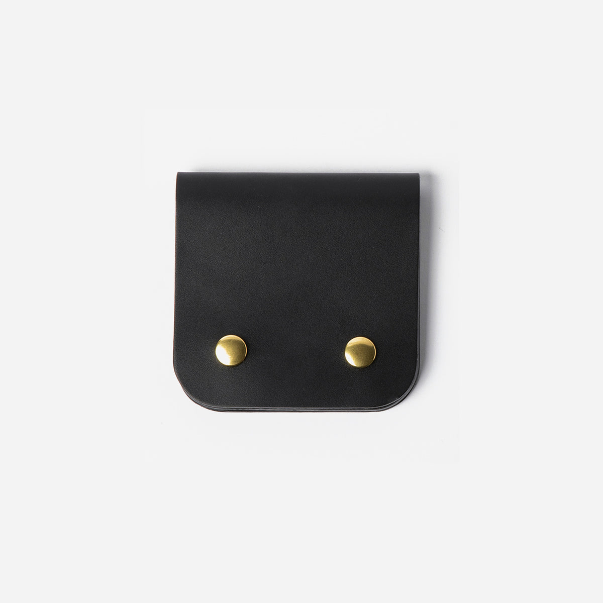 Black leather pouch with gold studs on a white background - Black