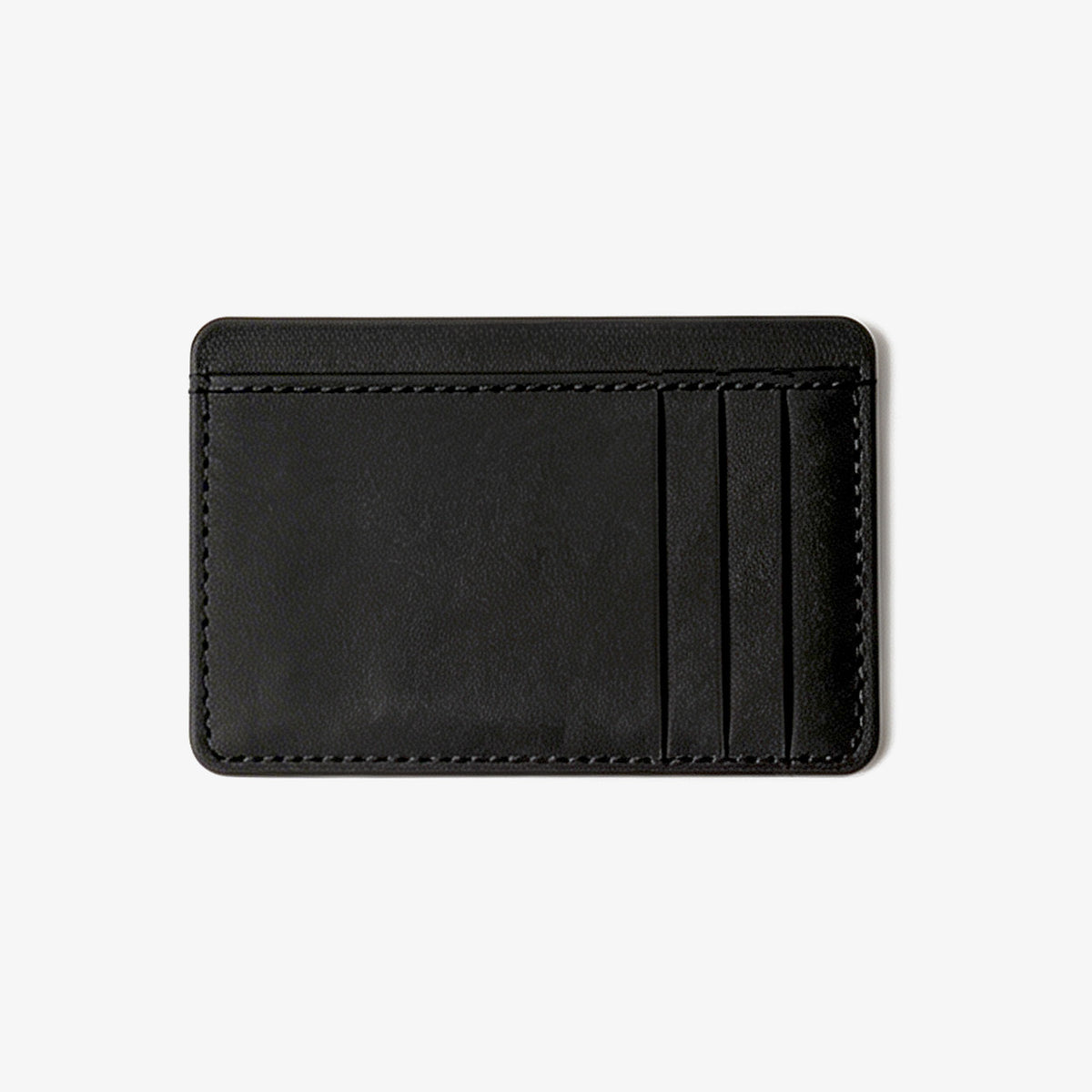 Black leather cardholder on a light gray background - Black