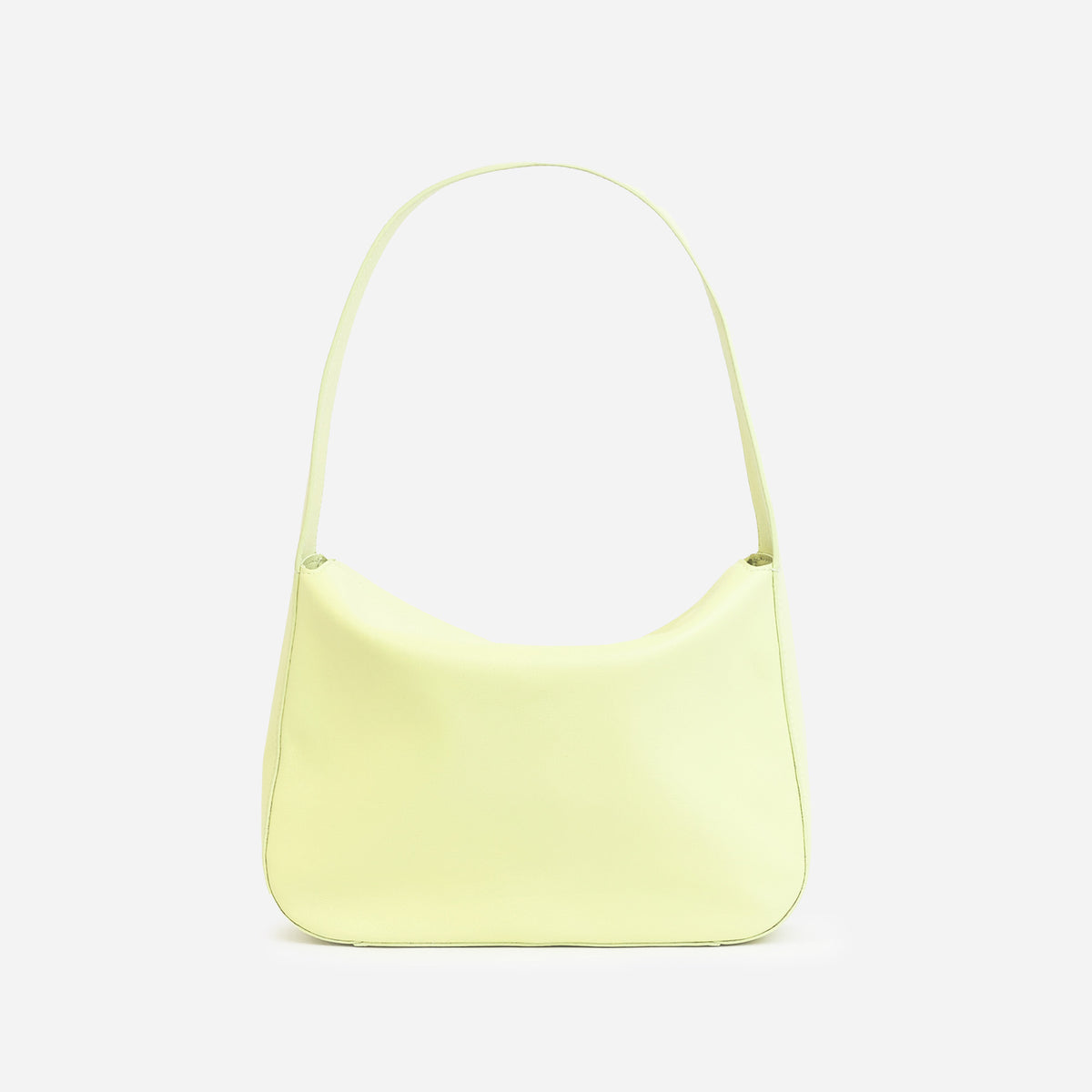 Frame Bag in luxury full-grain leather, styled as a shoulder bag with soft folds