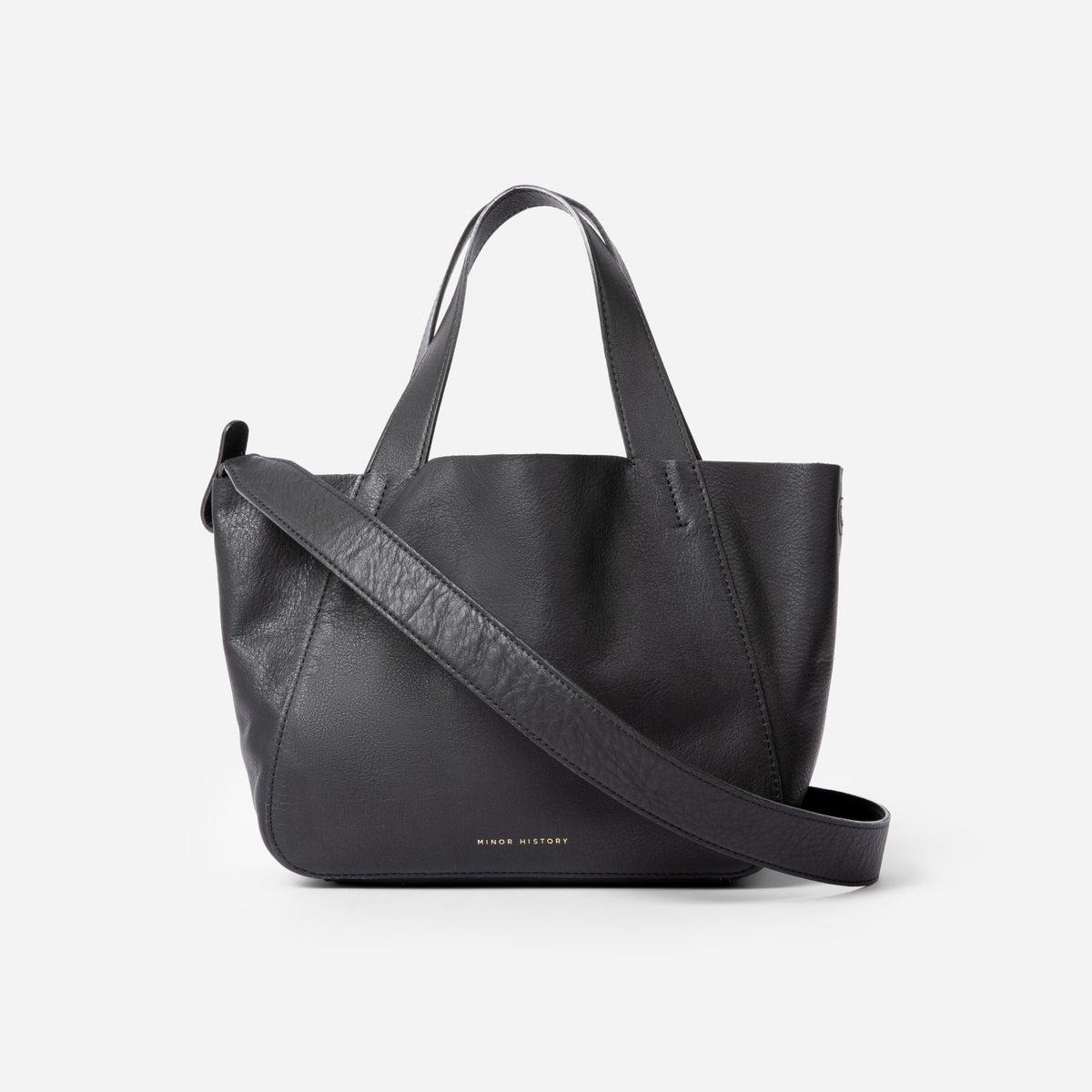 The Little Times Tote in Black full-grain leather -Black