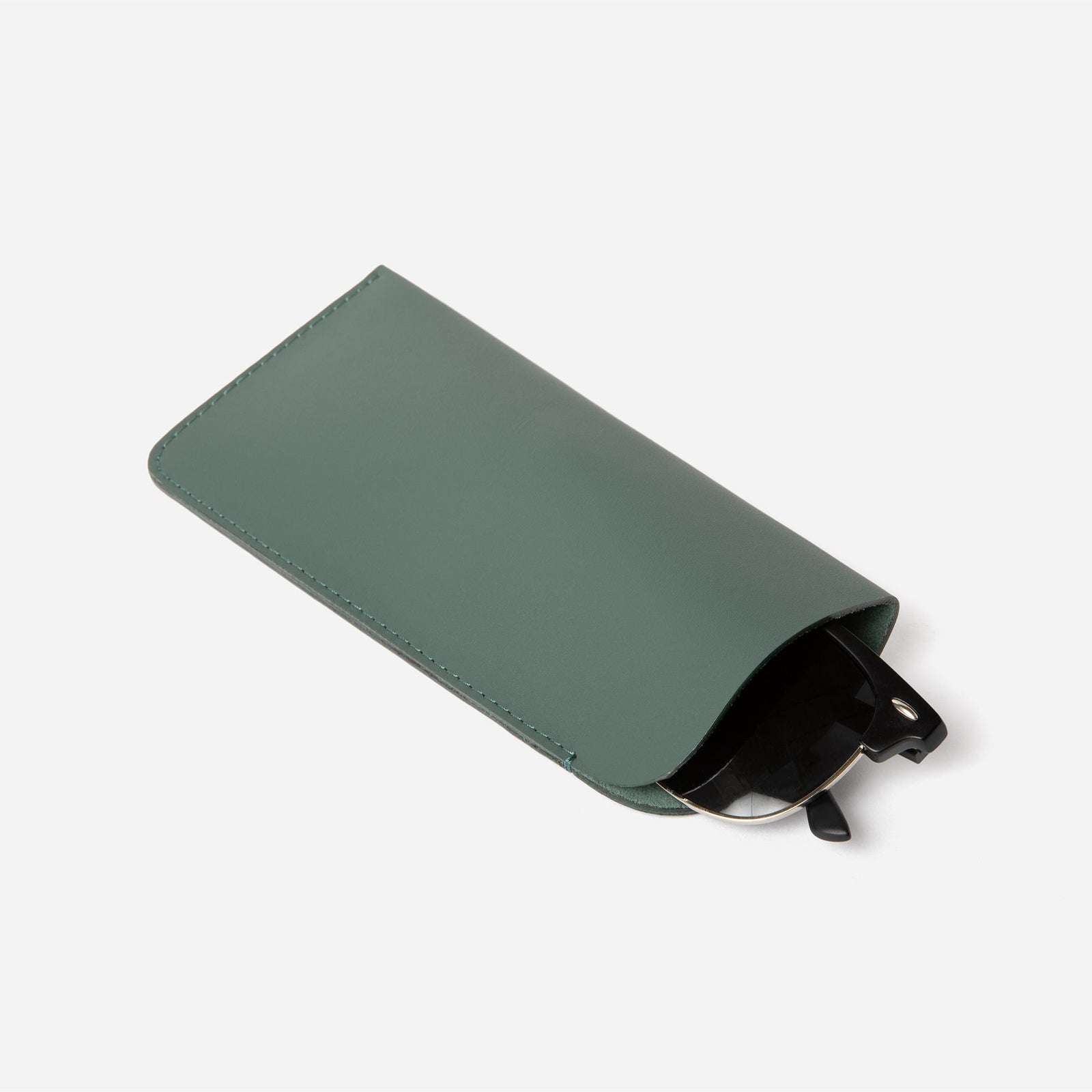 Leather Sunglasses Case - Evergreen