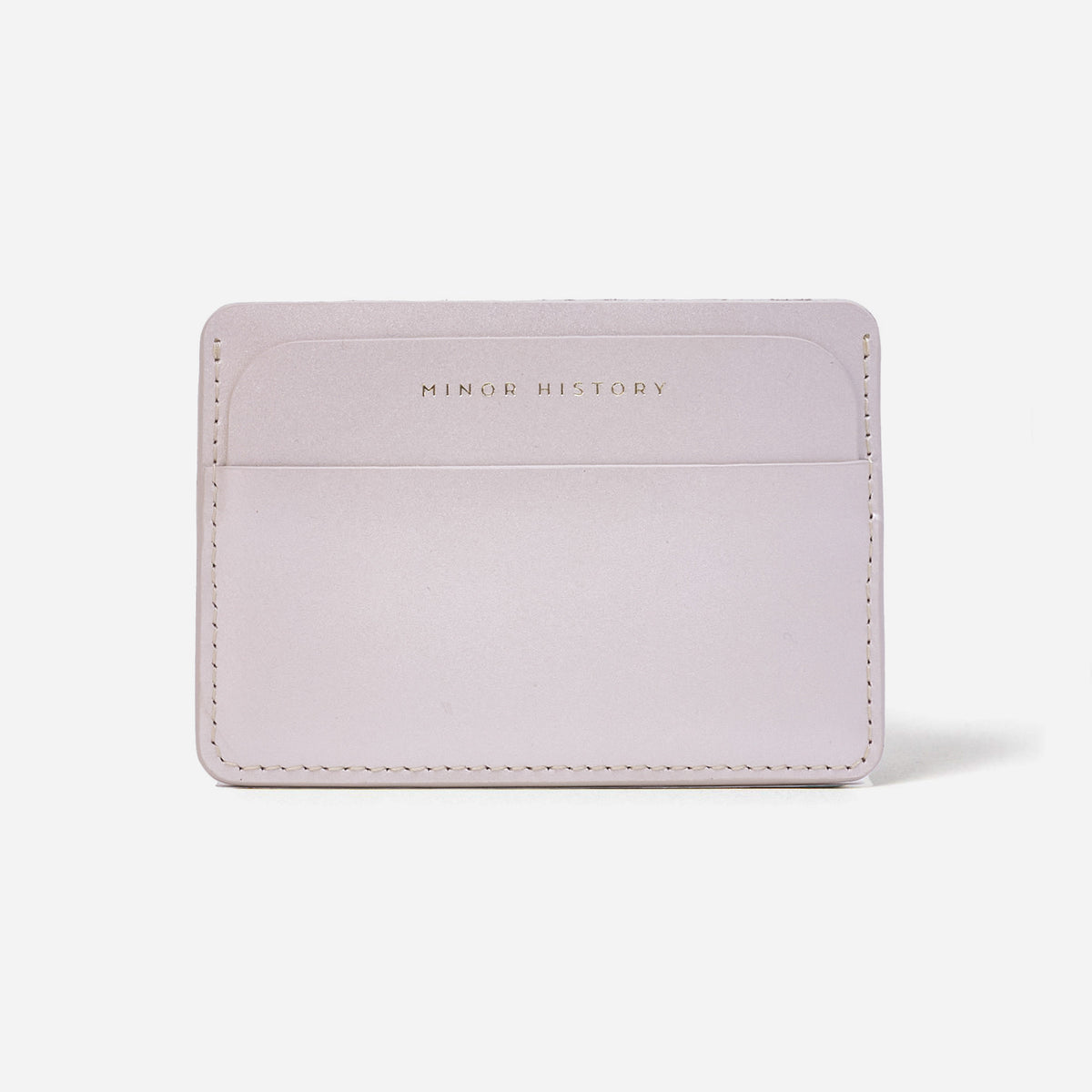 Front view of Midtown Pearl wallet in white full-grain leather