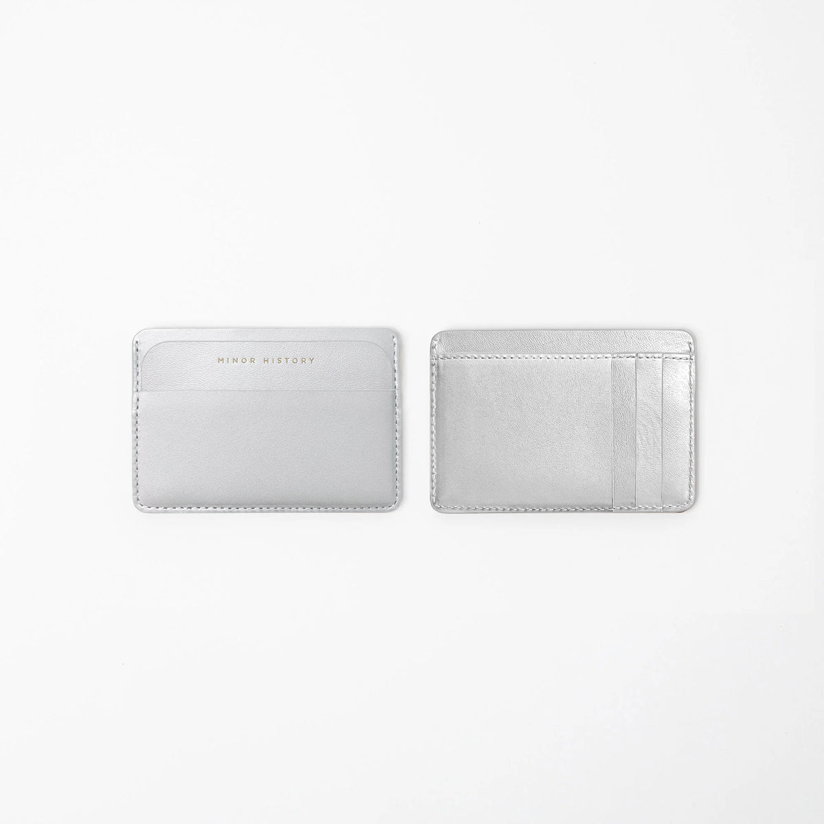 Midtown wallet in Sterling Silver leather front view