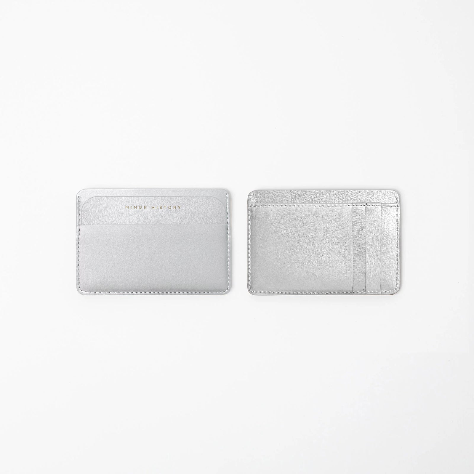 Midtown wallet in Sterling Silver leather front view