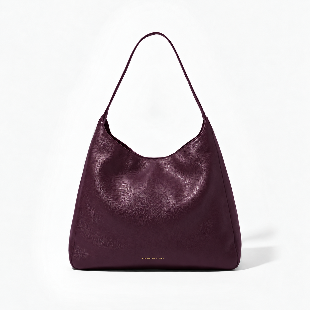 The Overtime Tote front view in full-grain leather -Black