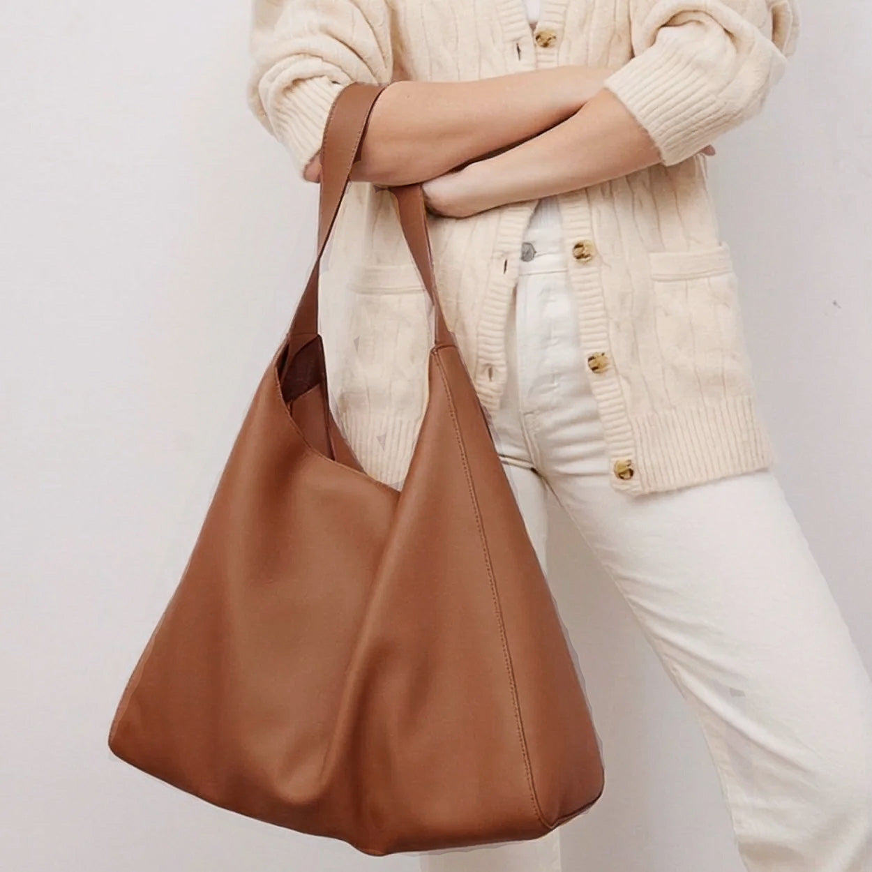 Black handbag on a white background - Black