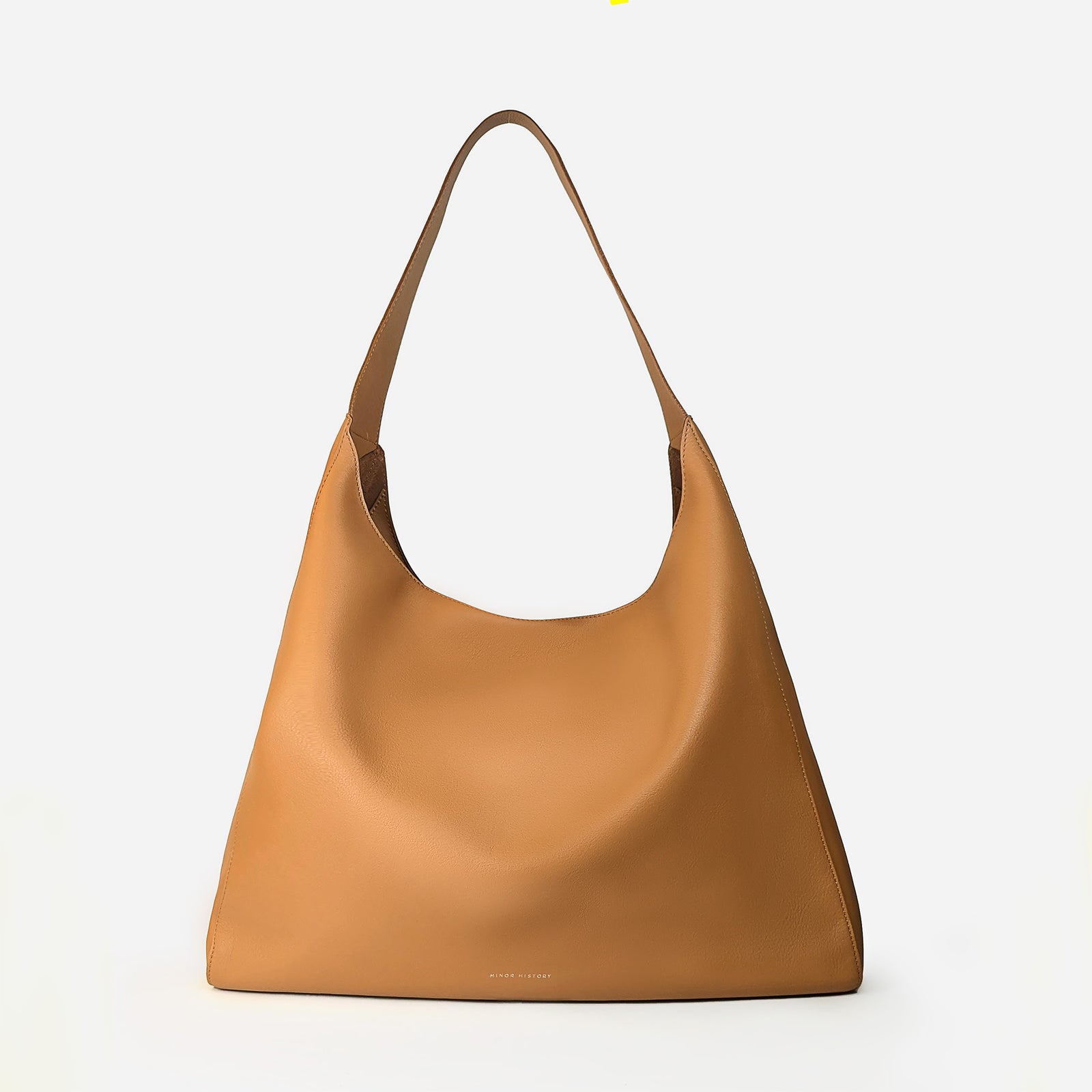 Overtime Tote in full-grain leather, open view showing spacious interior