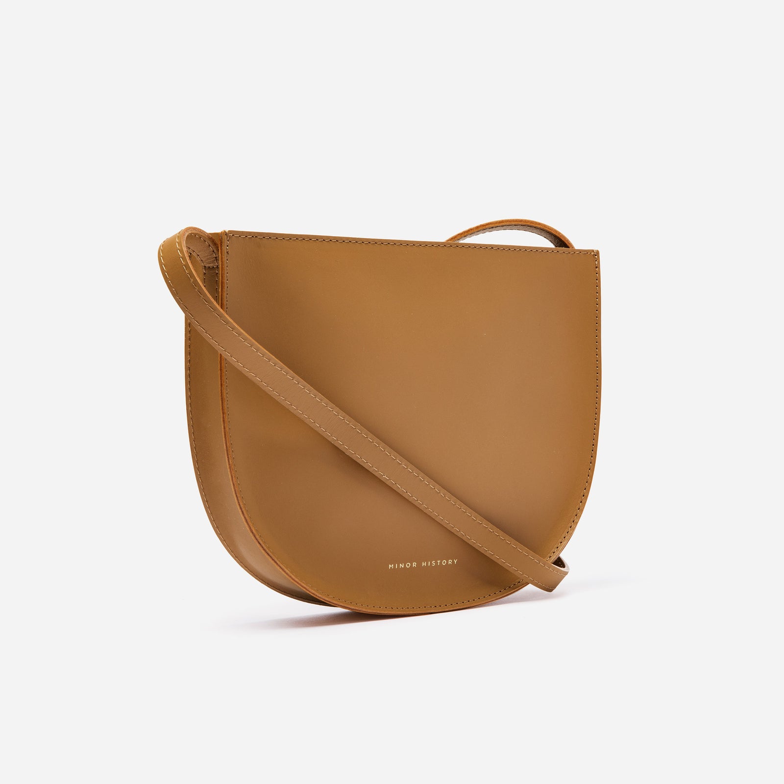 Saddle leather Sidekick Crossbody bag with gold accents