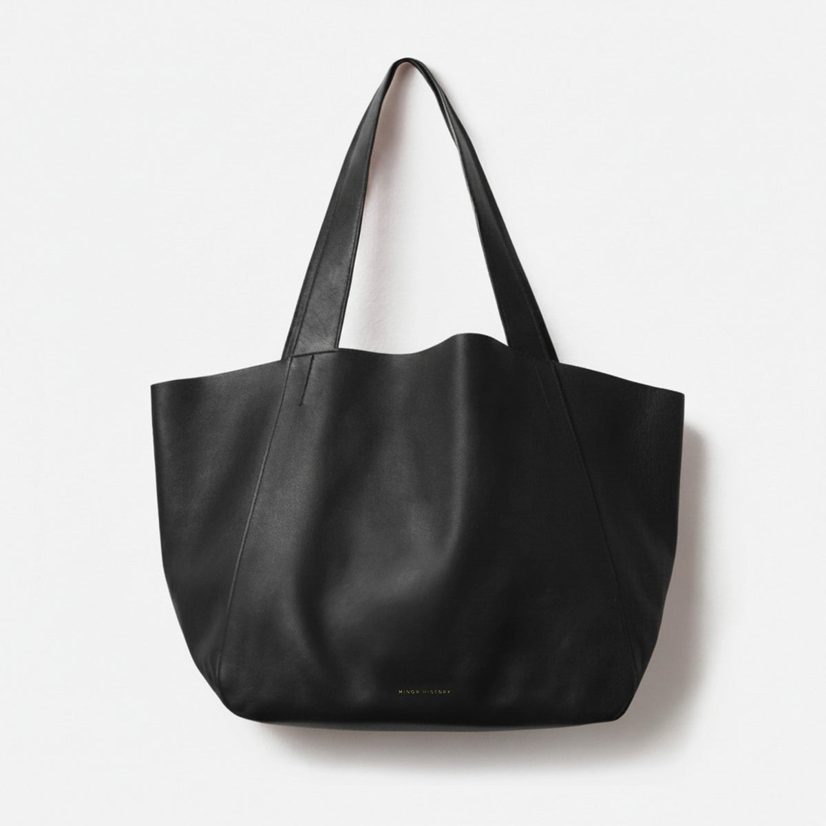 Black tote bag on a white background  - Black